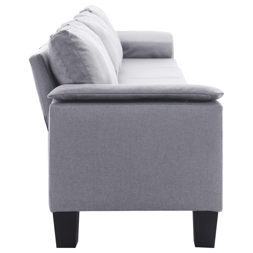 5-Seater Sofa Light Grey Fabric
