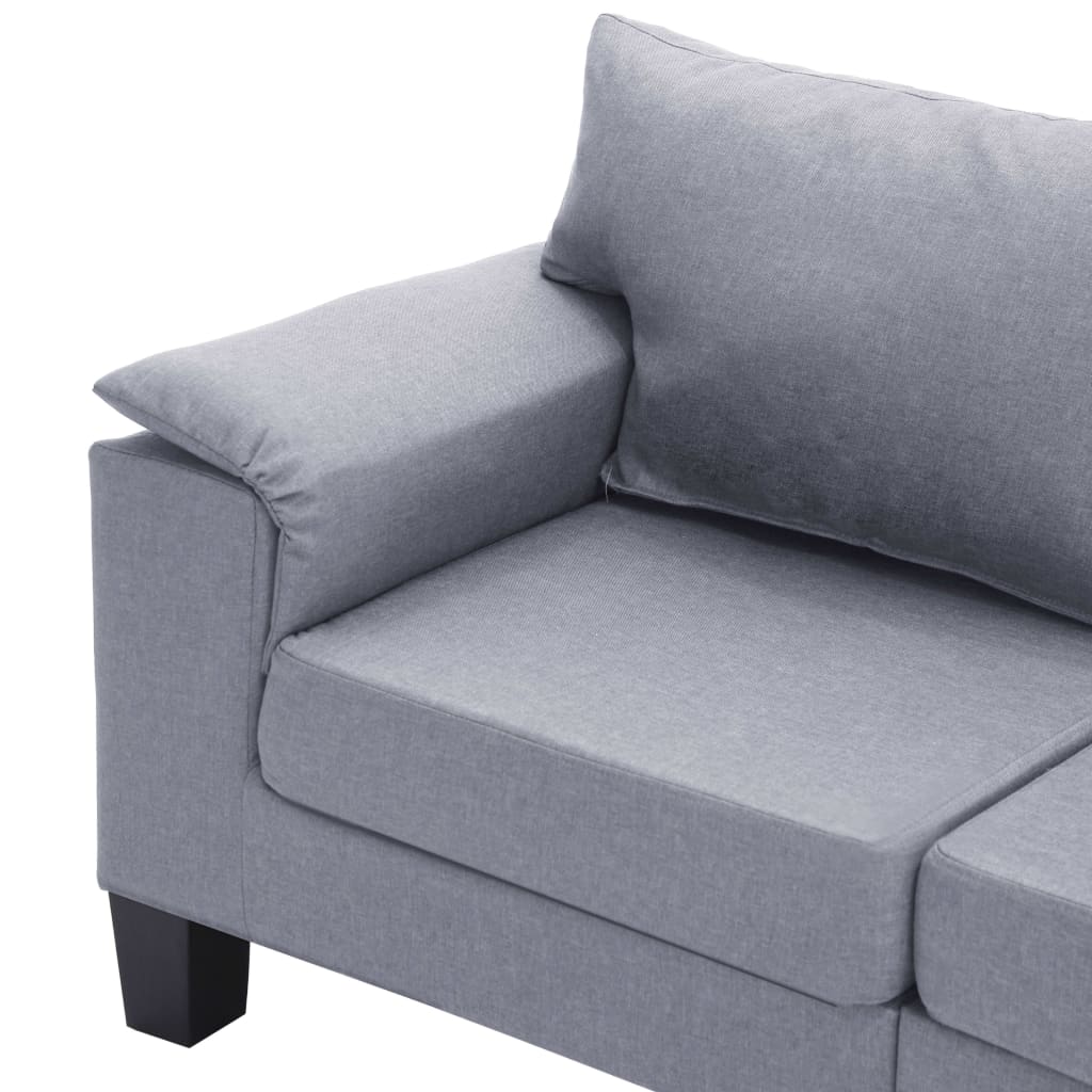 5-Seater Sofa Light Grey Fabric