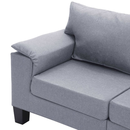 5-Seater Sofa Light Grey Fabric