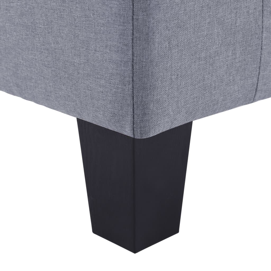 5-Seater Sofa Light Grey Fabric