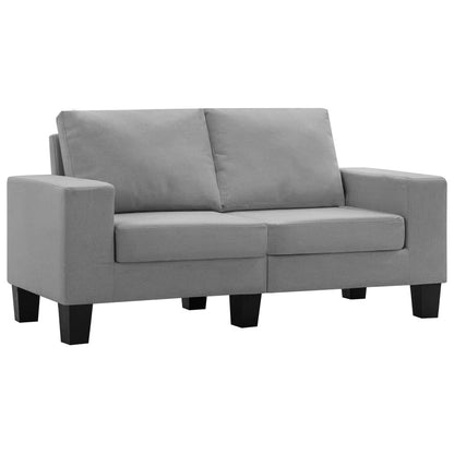 2-Seater Sofa Light Grey Fabric
