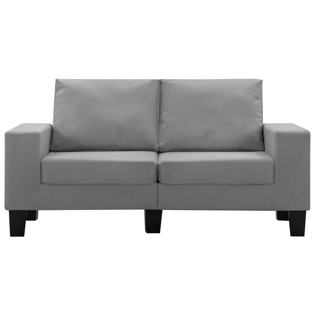 2-Seater Sofa Light Grey Fabric