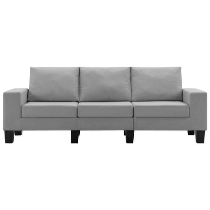3-Seater Sofa Light Grey Fabric