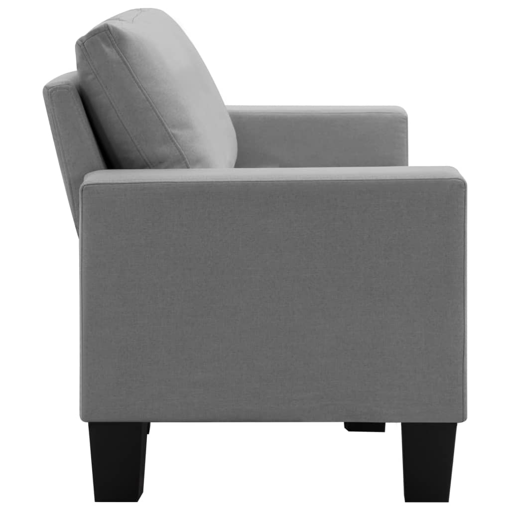 3-Seater Sofa Light Grey Fabric