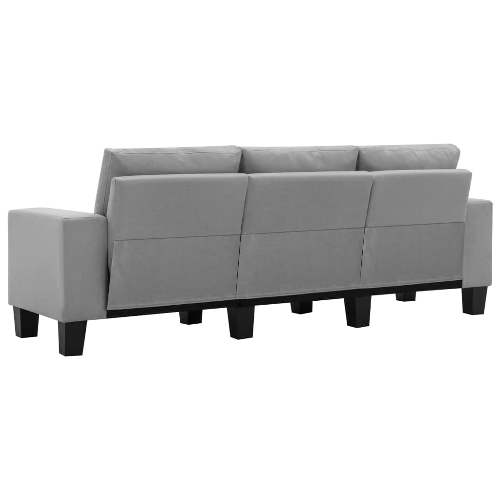3-Seater Sofa Light Grey Fabric