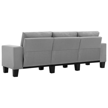 3-Seater Sofa Light Grey Fabric