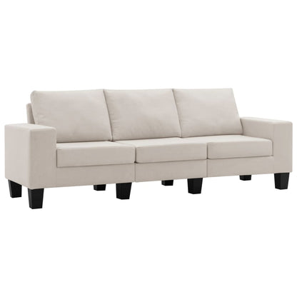 3-Seater Sofa Cream Fabric