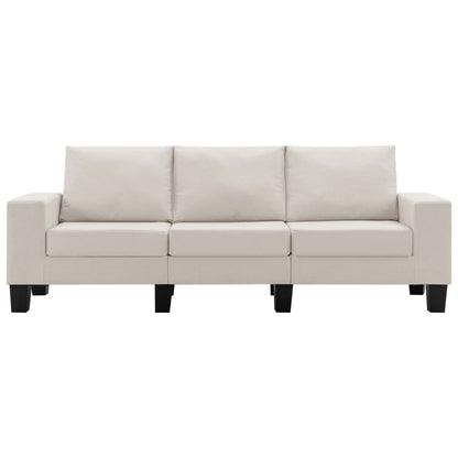 3-Seater Sofa Cream Fabric