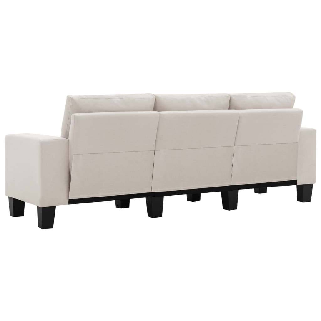 3-Seater Sofa Cream Fabric