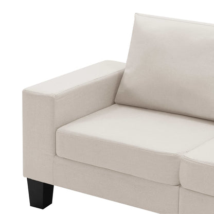 3-Seater Sofa Cream Fabric