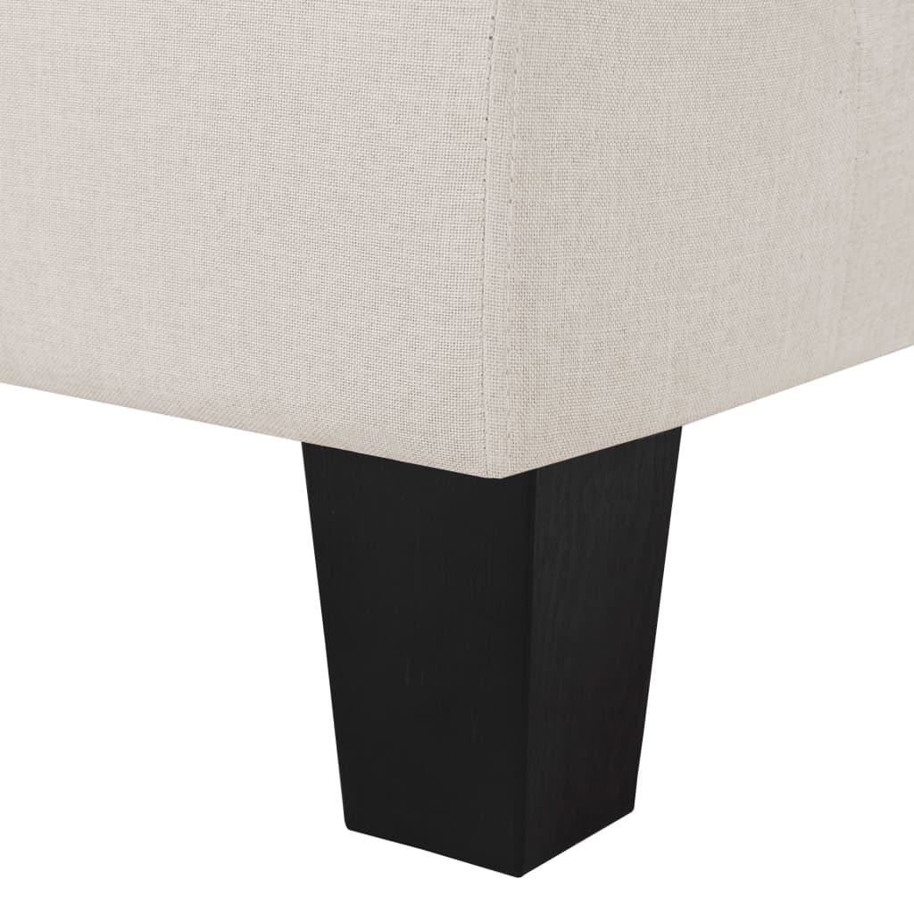 3-Seater Sofa Cream Fabric