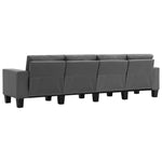 4-Seater Sofa Dark Grey Fabric