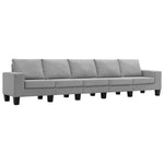 5-Seater Sofa Light Grey Fabric