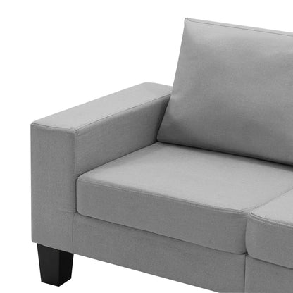 5-Seater Sofa Light Grey Fabric