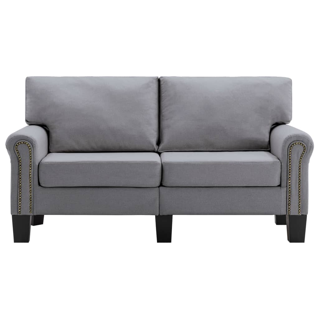 2-Seater Sofa Light Grey Fabric