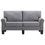 2-Seater Sofa Light Grey Fabric