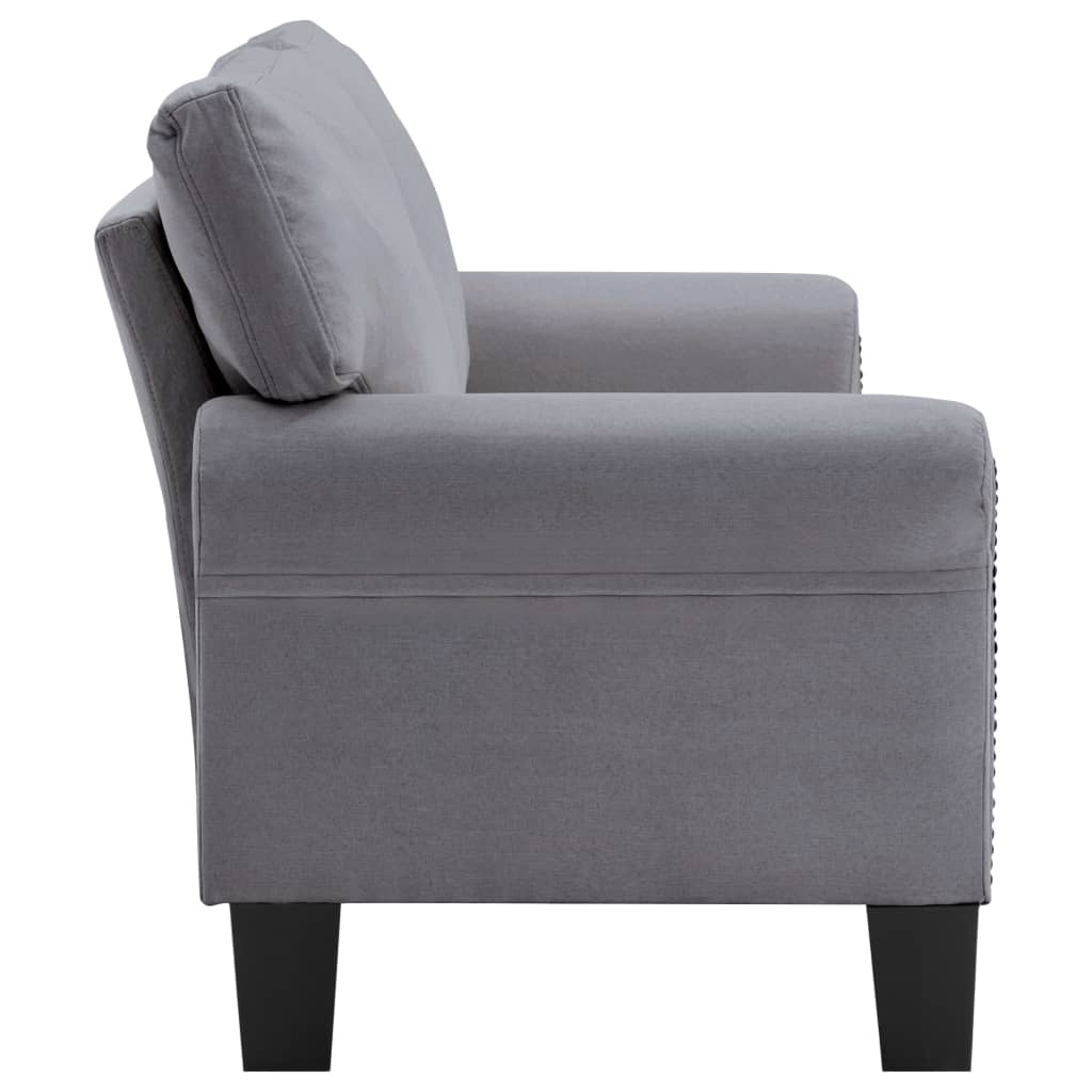 2-Seater Sofa Light Grey Fabric