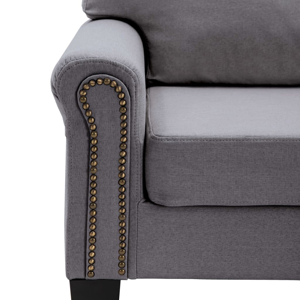 2-Seater Sofa Light Grey Fabric