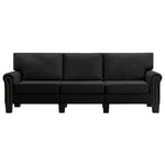 3-Seater Sofa Black Fabric