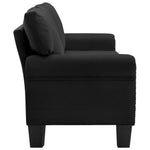 3-Seater Sofa Black Fabric