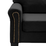 3-Seater Sofa Black Fabric
