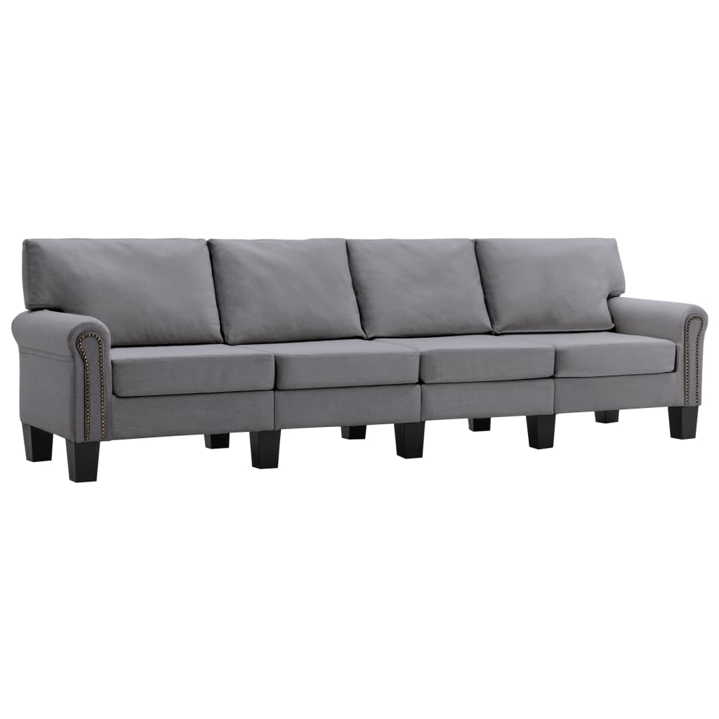 4-Seater Sofa Light Grey Fabric