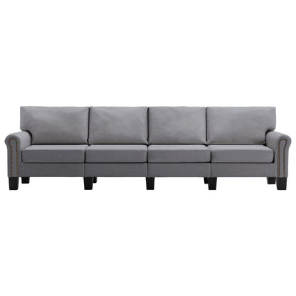 4-Seater Sofa Light Grey Fabric
