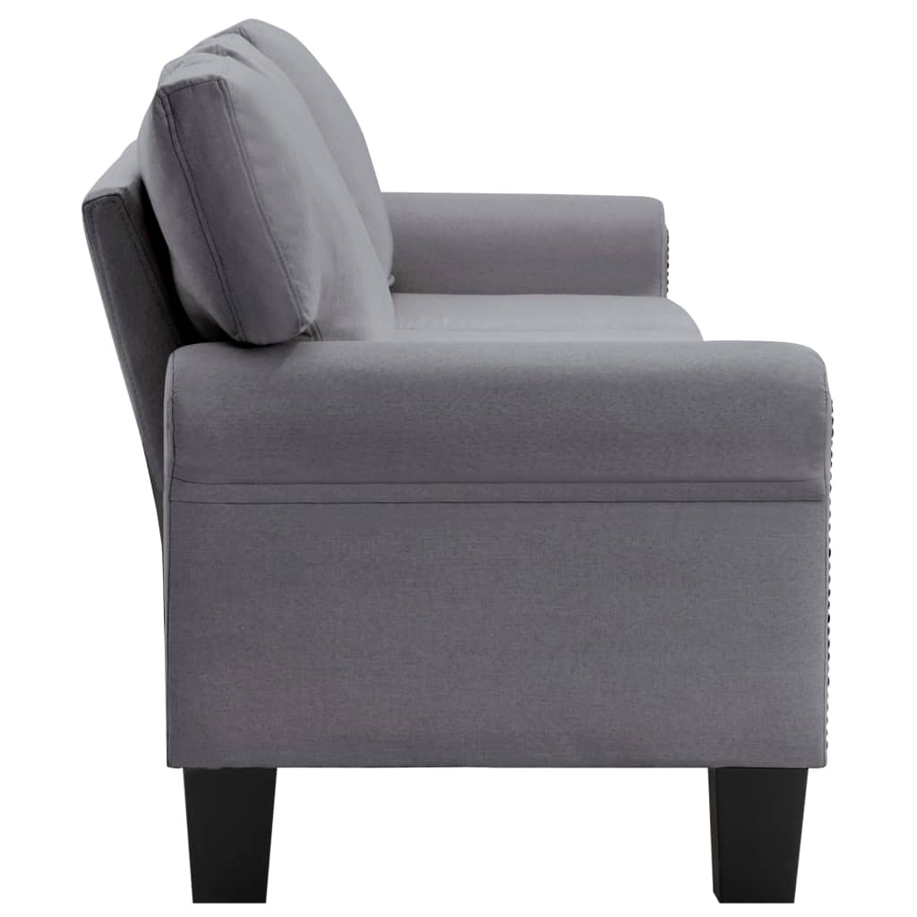 4-Seater Sofa Light Grey Fabric