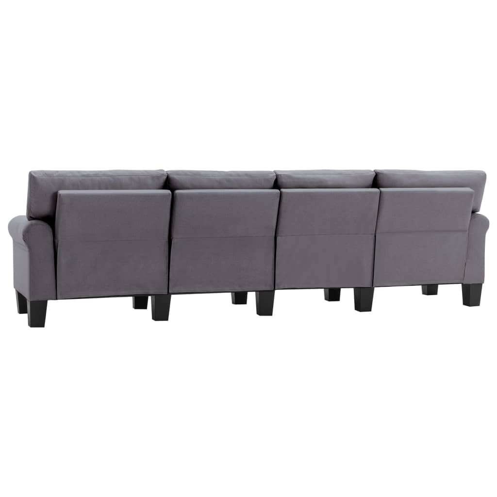 4-Seater Sofa Light Grey Fabric