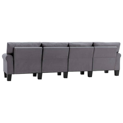 4-Seater Sofa Light Grey Fabric