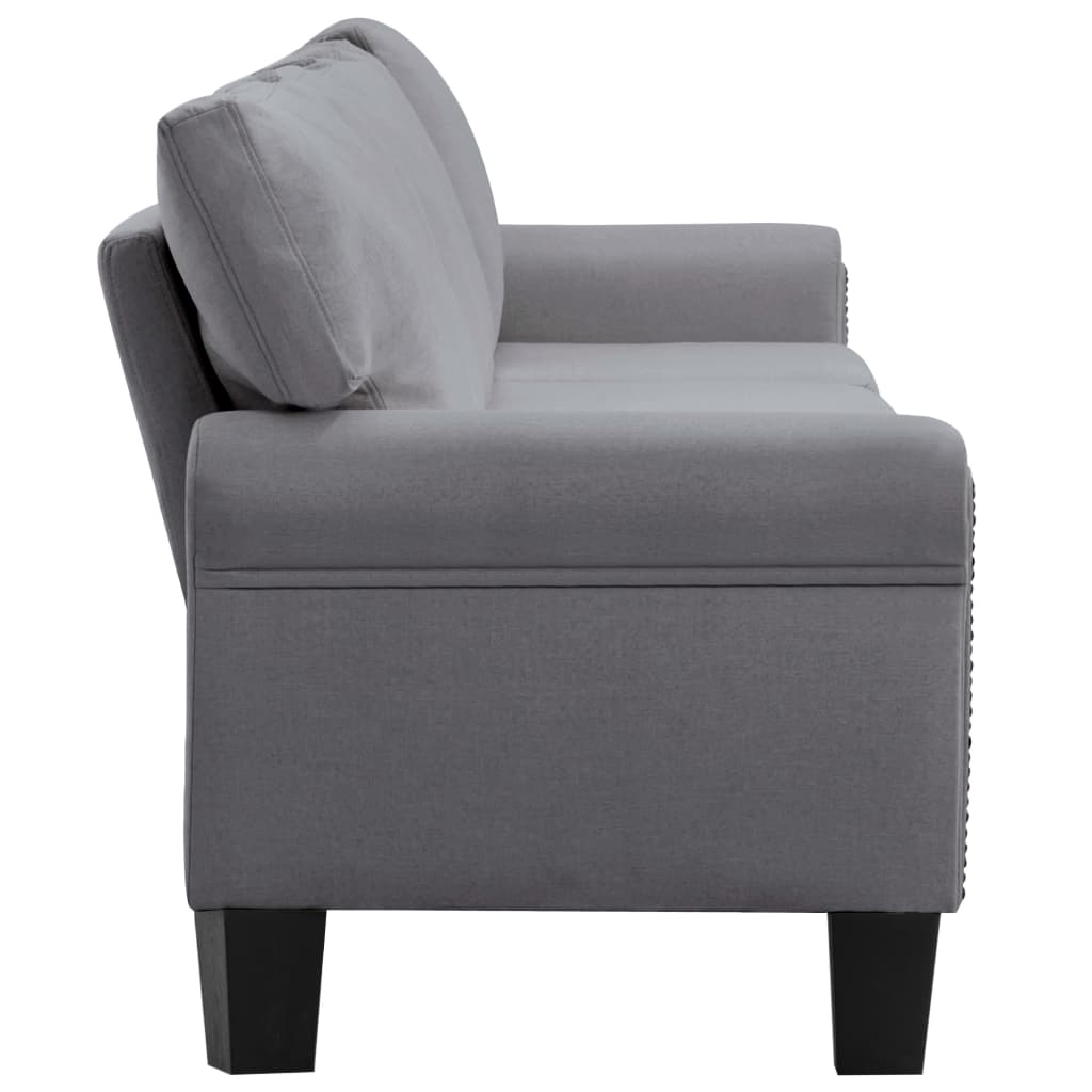 5-Seater Sofa Light Grey Fabric