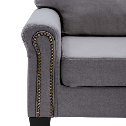 5-Seater Sofa Light Grey Fabric