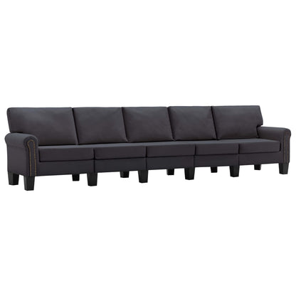 5-Seater Sofa Dark Grey Fabric