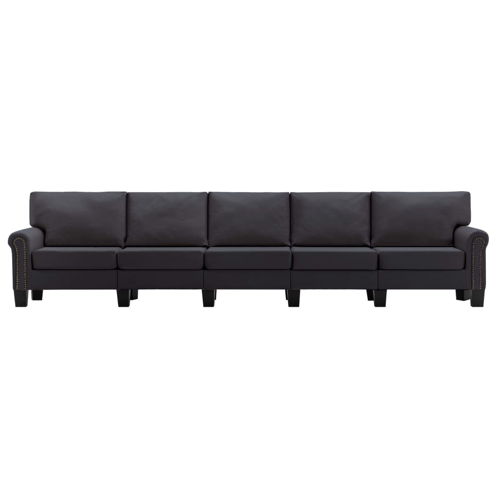 5-Seater Sofa Dark Grey Fabric