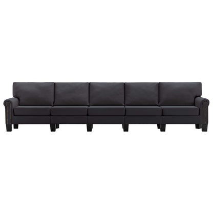 5-Seater Sofa Dark Grey Fabric