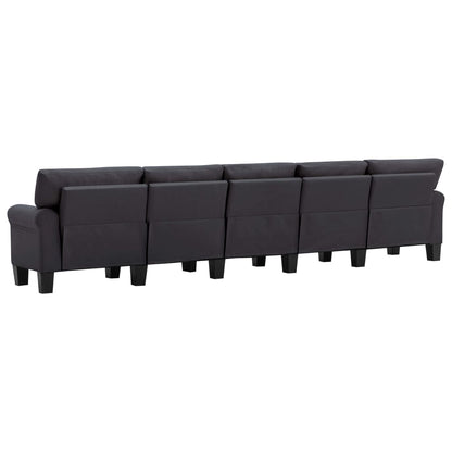 5-Seater Sofa Dark Grey Fabric