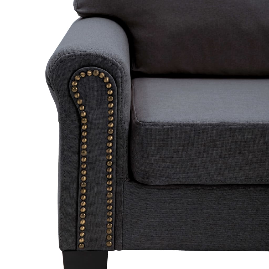 5-Seater Sofa Dark Grey Fabric