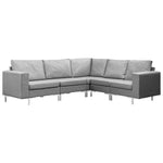 5 Piece Sofa Set Fabric Light Grey