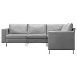5 Piece Sofa Set Fabric Light Grey