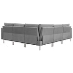 5 Piece Sofa Set Fabric Light Grey