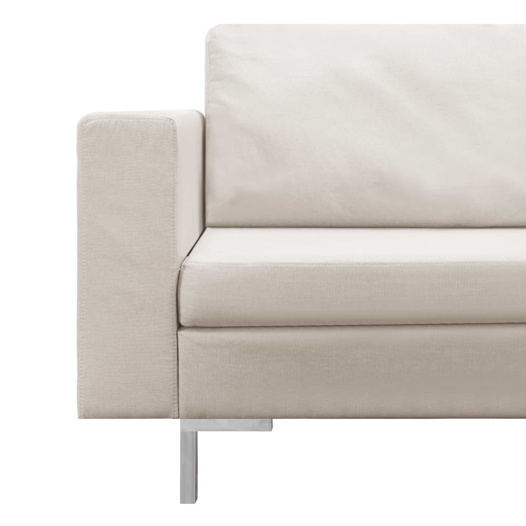 5 Piece Sofa Set Fabric Cream
