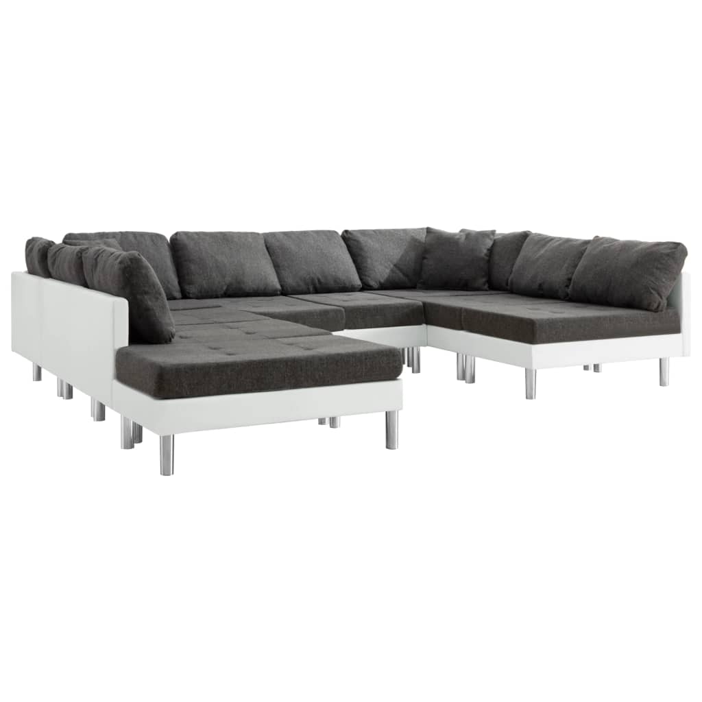 Sectional Sofa Faux Leather White