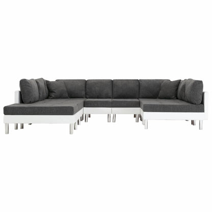 Sectional Sofa Faux Leather White