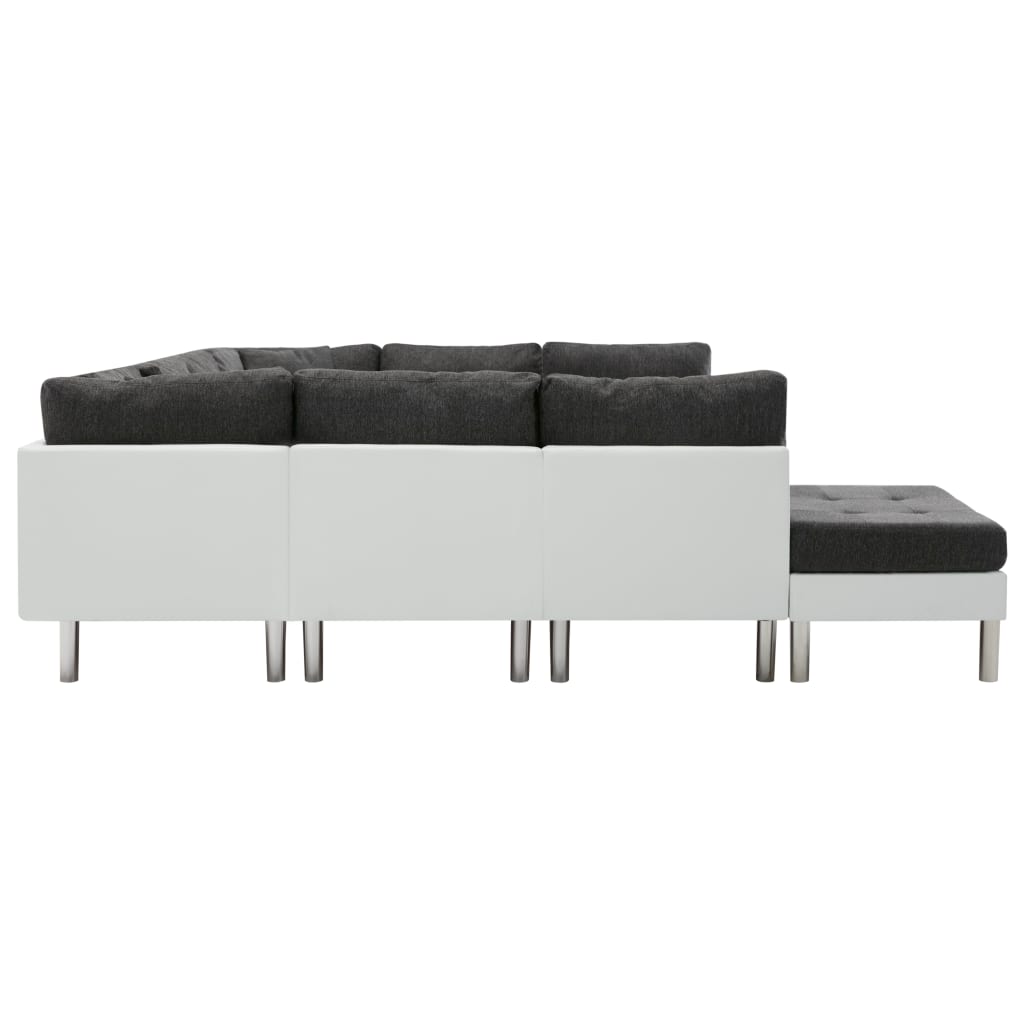 Sectional Sofa Faux Leather White