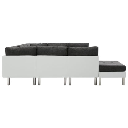 Sectional Sofa Faux Leather White