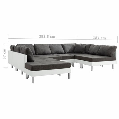 Sectional Sofa Faux Leather White
