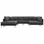Sectional Sofa Faux Leather Black