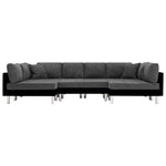 Sectional Sofa Faux Leather Black