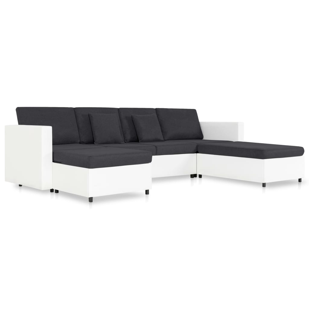 4-Seater Pull-out Sofa Bed Faux Leather White