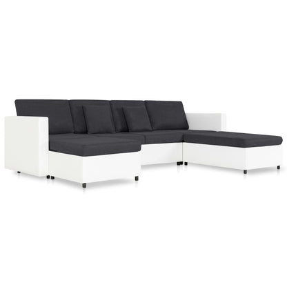 4-Seater Pull-out Sofa Bed Faux Leather White